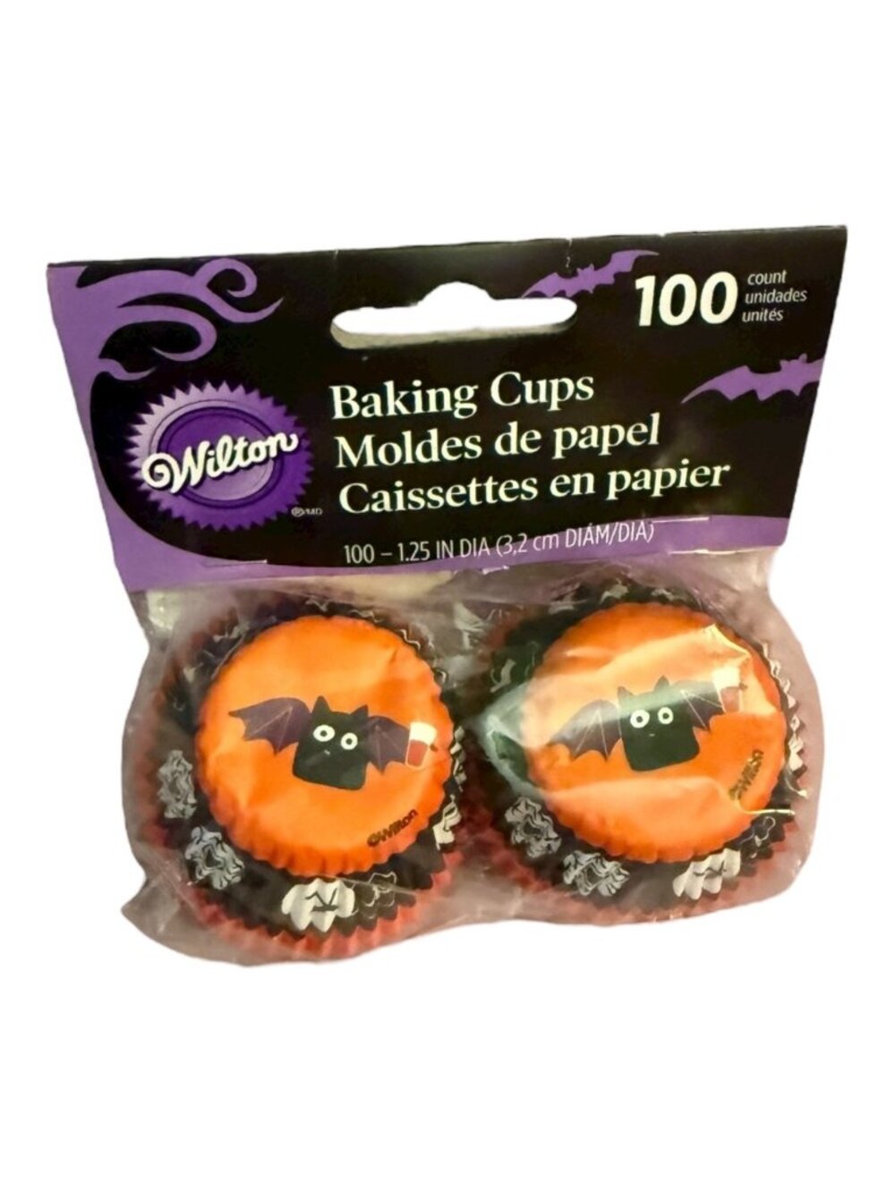 NEW Wilton Halloween Baking Cups – Bat Design – 100 Count